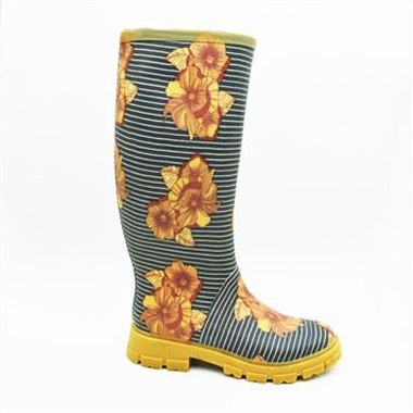 Stivali da pioggia in gomma chiara da donna